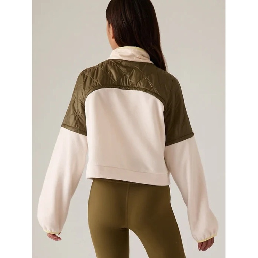 Athleta Girl Transition Half Zip Fleece Pullover Quilted Sweater Jacket M 8-10 - Picture 12 of 16